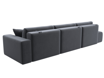 Диван прямой Лига-036 Модерн Лонг подлокотник справа, велюр