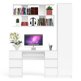 Компьютерный стол МС-2 с верхней полкой и пеналом для вещей Мори