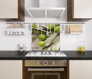 Интерьерная панель из стекла 500*600*6 мм MGF56_оливки