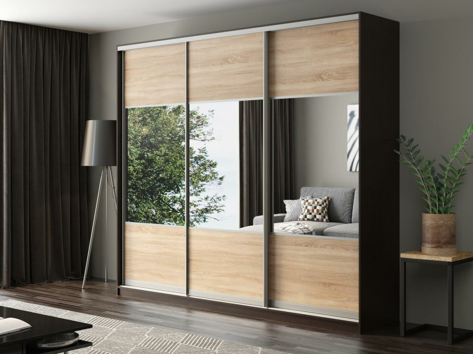 Шкафы-купе, Шкаф-купе Айсберг 260 ВЕНГЕ (сонома/комбинированный)