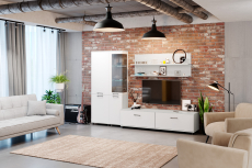 Стенки для гостиной, Модульная гостиная Грейс композиция 2  Снежный Ясень