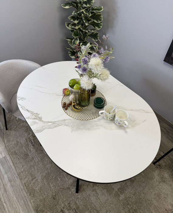 Обеденные столы, Стол Kenner DO1300 раздвижной, керамика, опоры черные