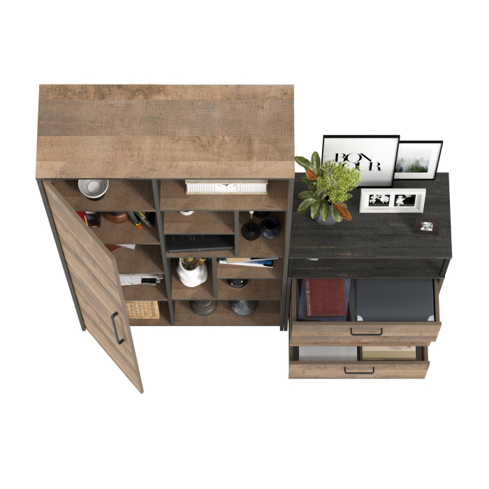 Стенки для гостиной, Шкаф-стеллаж Трувор с комодом с ящиками