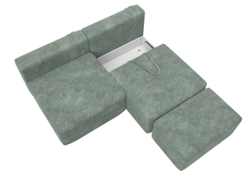 Диван прямой модульный с пуфом Лига-060 НПБ, велюр BRUT