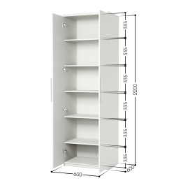 Шкаф с полками Комфорт МП-21 60х60 с зеркалом