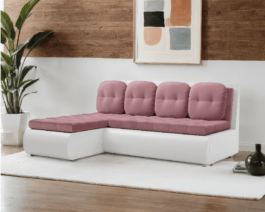 Диваны угловые в гостиную, Диван угловой Кормак (Велюр + Экокожа)