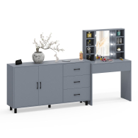 С зеркалом, Косметический cтол с подсветкой и ящиком 115 и комод 123-1604