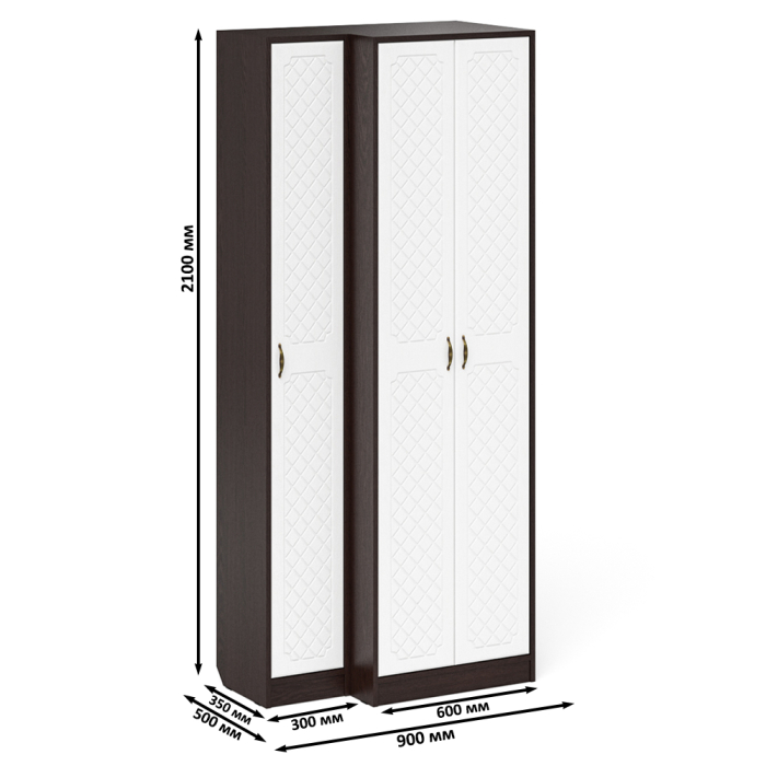 Прихожие, Пенал в прихожую и шкаф две двери П-6 МДФ фрезеровка ромб