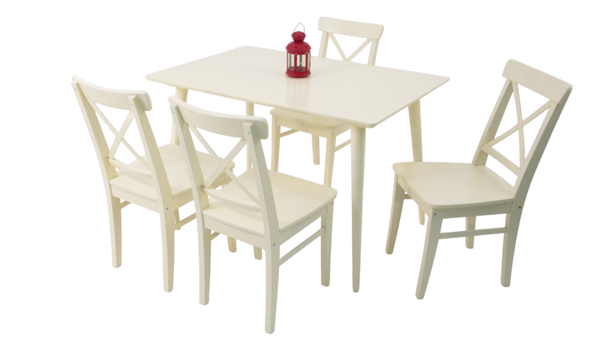 Обеденные группы, Стол Монте 120 слоновая кость со стульями Ингольф слоновая кость