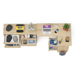 Комод Мори 1200 6 ящиков и компьютерный угловой стол МС-16 правый