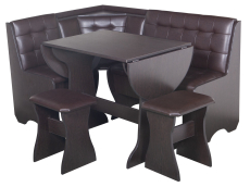 Кухонные уголки, Кухонный уголок Стиль 1Л (со столом СТ-2У) Дуб венге / экокожа