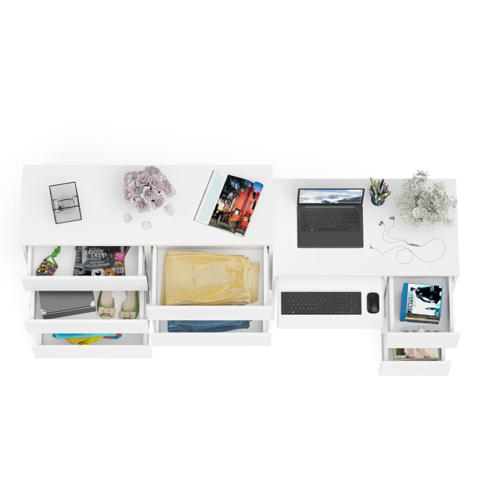 Компьютерные столы, Комод Мори МК1200 8-мь ящиков со столом компьютерным МС-6 правым