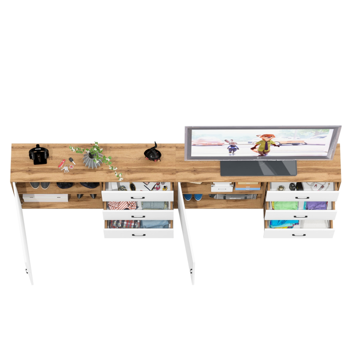 Комоды, Тумба-комод с двумя дверками и шестью ящиками 122-1504