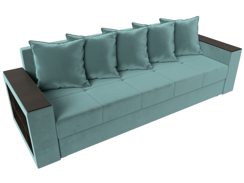 Диваны прямые, Диван прямой Дубай Лайт полки слева, велюр