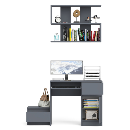 Стол компьютерный МС-1 правый с тумбой 400 и полкой Мори