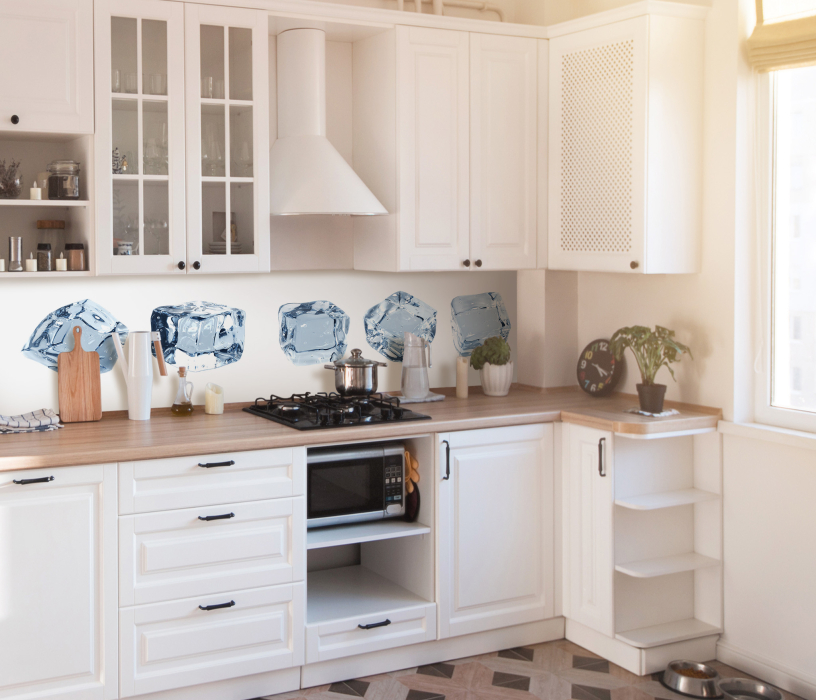 Стеновые панели/Фартуки, Интерьерная панель из стекла 2000*600*6 мм MGF26_чистый_лед