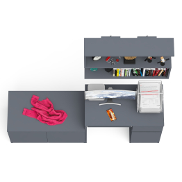 Стол компьютерный однотумбовый Мори МС-1 правый с верхней полкой 900 и тумбой