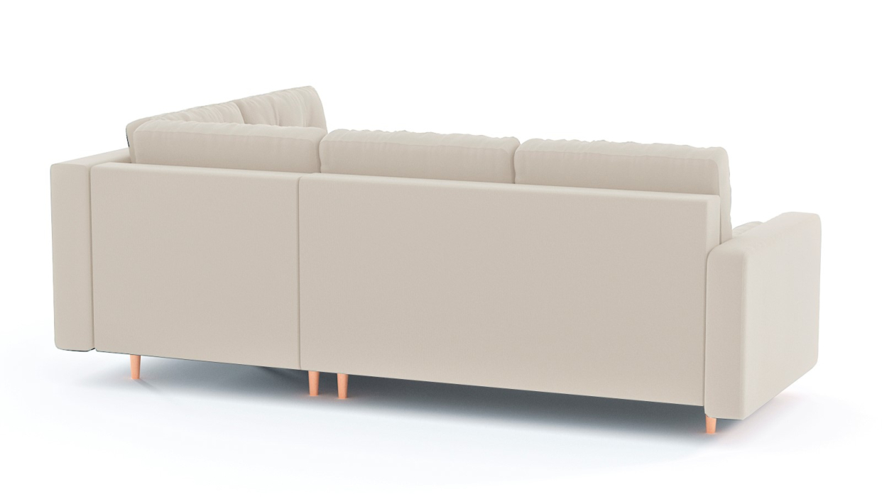 Диваны угловые в гостиную, Диван-кровать угловой еврокнижка-пантограф Белфаст модульный, велюр