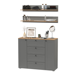 Комод Остин 16.221 ящики и дверки и две навесных полки Остин