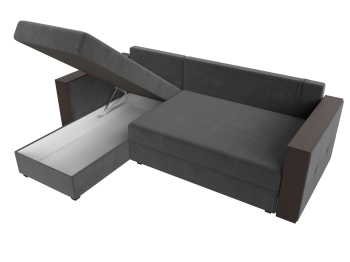 Угловой диван Валенсия Лайт левый угол, велюр