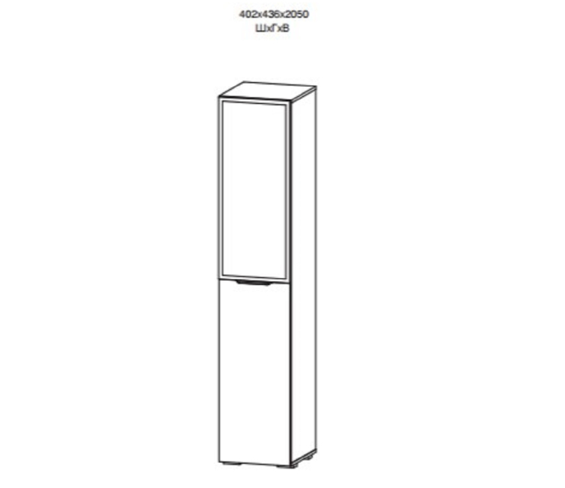 Витрины, Шкаф 1дв 1/2 Харди