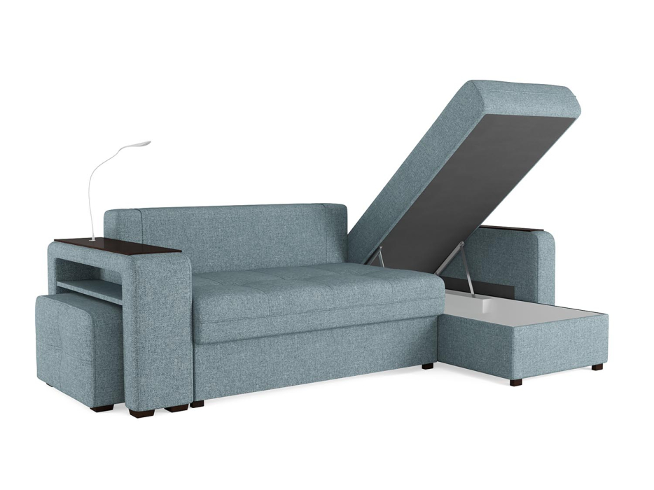 Диваны угловые, Диван-кровать угловой Smart 4 пантограф пуф слева Рогожка