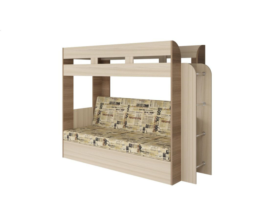 Для подростков, Диван-кровать двухярусная Порто ясень шимо светлый/темный 