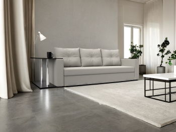 Диван прямой Атланта со столом слева, рогожка Амур