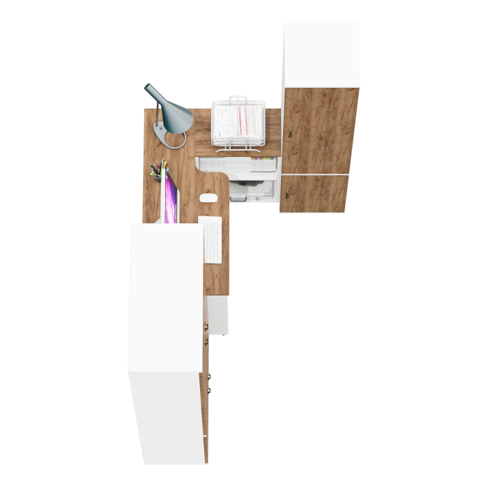 Домашние кабинеты, Столик-трансформер Лидер-8 со шкафом для одежды и вещей 20Б и узким пеналом для белья