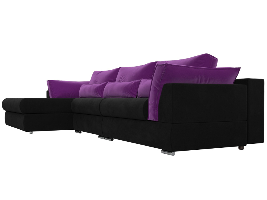 Диваны угловые в гостиную, Угловой диван Пекин Long угол левый, НПБ, микровельвет