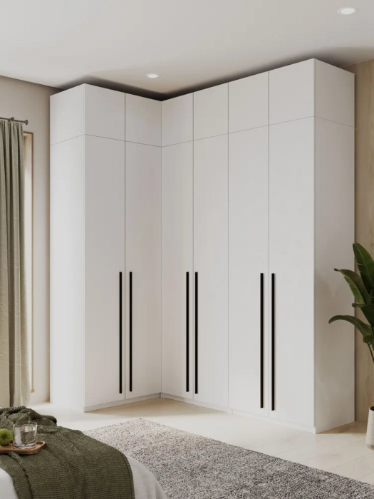 Угловые шкафы, Угловой шкаф для одежды распашной с ящиками и антресолью София 2600х2100х1300 мм