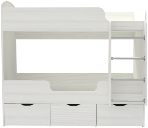 Кровать двухъярусная Малыш Двойняшка, Белое Дерево