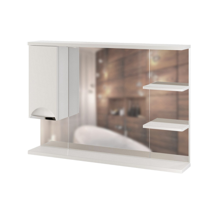 Стеллажи и полки, Шкаф навесной ЭТЬЕН-100 левый с подсветкой (ПВХ)