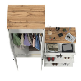 Шкаф двудверный для прихожей и обувница Остин