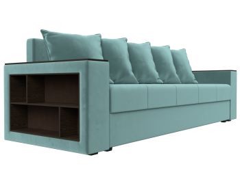 Диван прямой Дубай Лайт полки слева, велюр