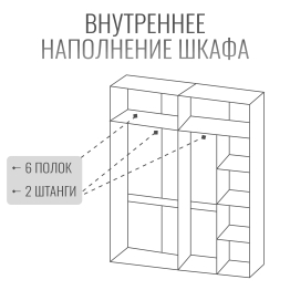 Шкаф Болонья в спальню 4-х дверный