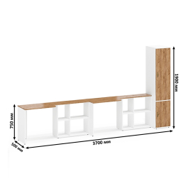 Офис домашний для двоих Лидер-8 из столов-трансформеров и платяного пенала МД 23Б