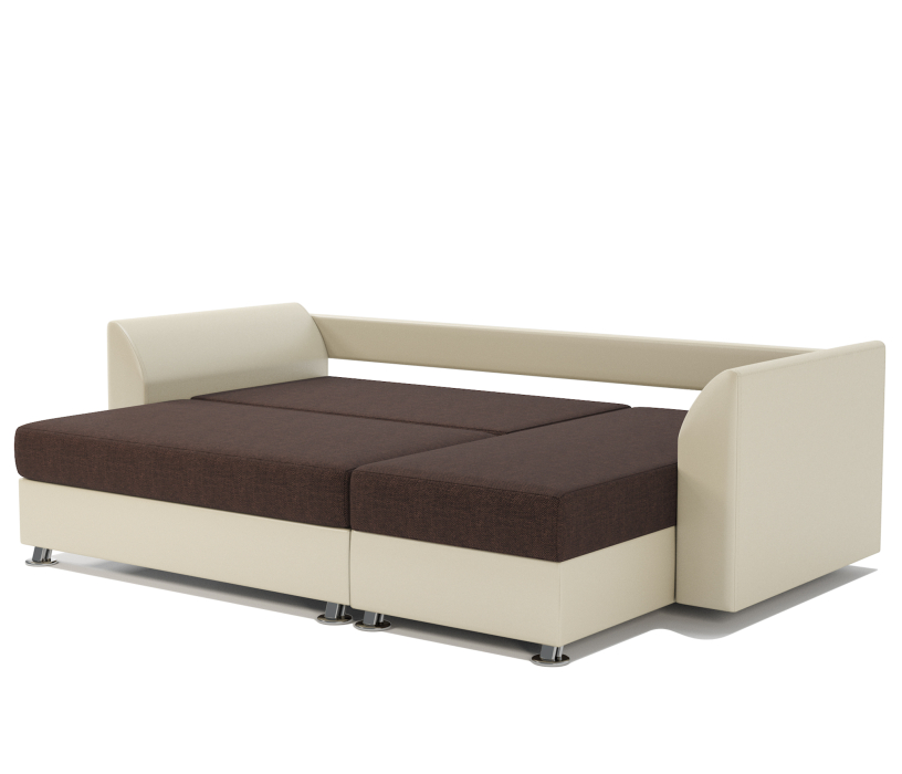 Диваны угловые в гостиную, Угловой диван Ария Скала правый, рогожка / экокожа