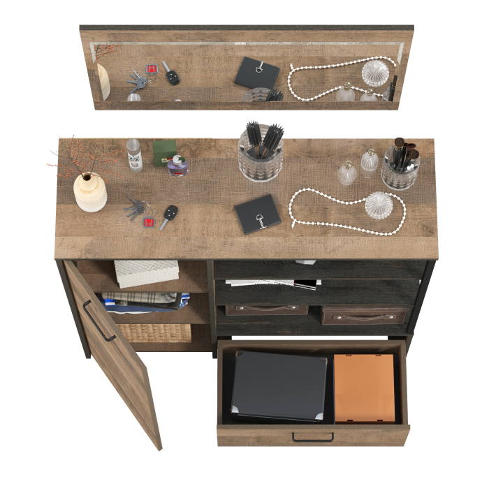 Прихожие, Комод с дверкой и ящиком и зеркало Трувор