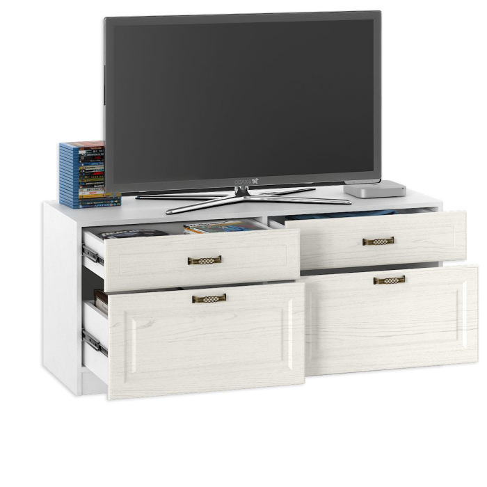 ТВ-тумбы, Ливерпуль Тумба, цвет ясень ваниль/белый