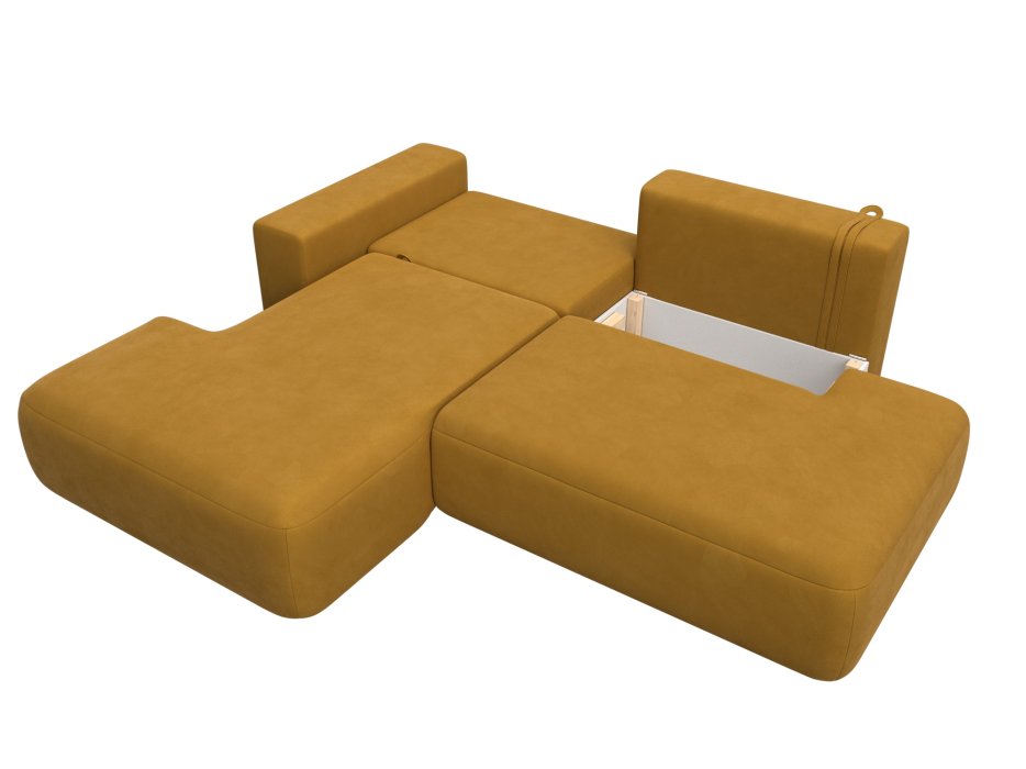 Диваны угловые в гостиную, Диван угловой Лига-036 НПБ Модерн левый угол, велюр BRUT