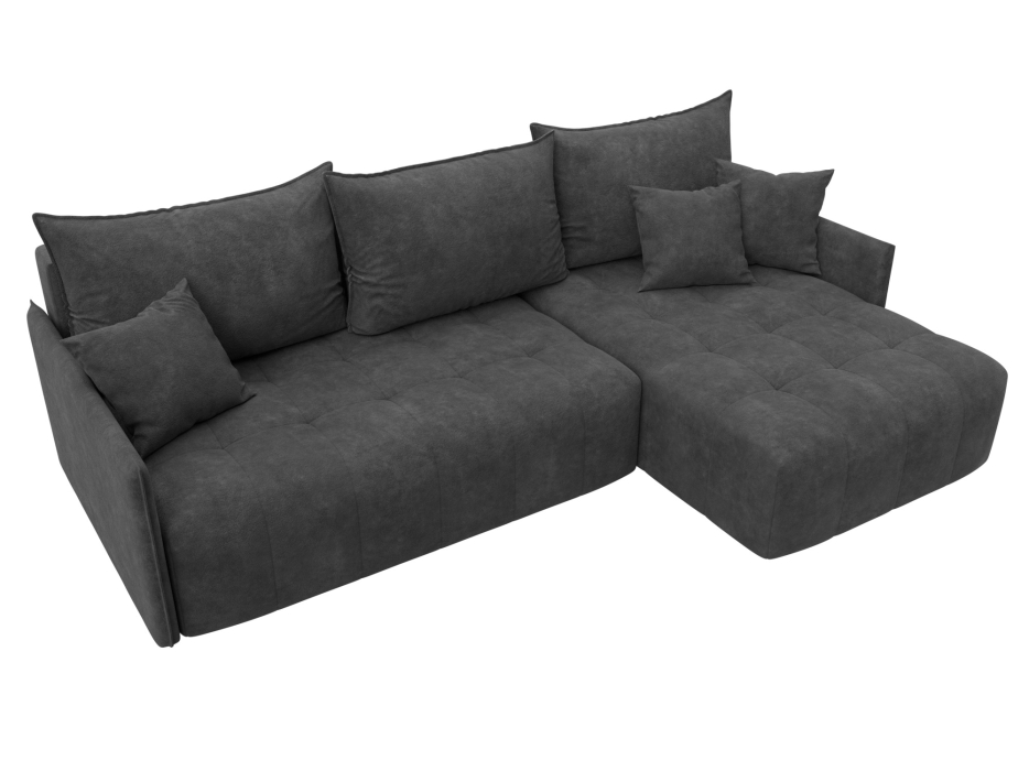 Диваны угловые в гостиную, Диван угловой Лига-054 НПБ угол универсальный, велюр BRUT