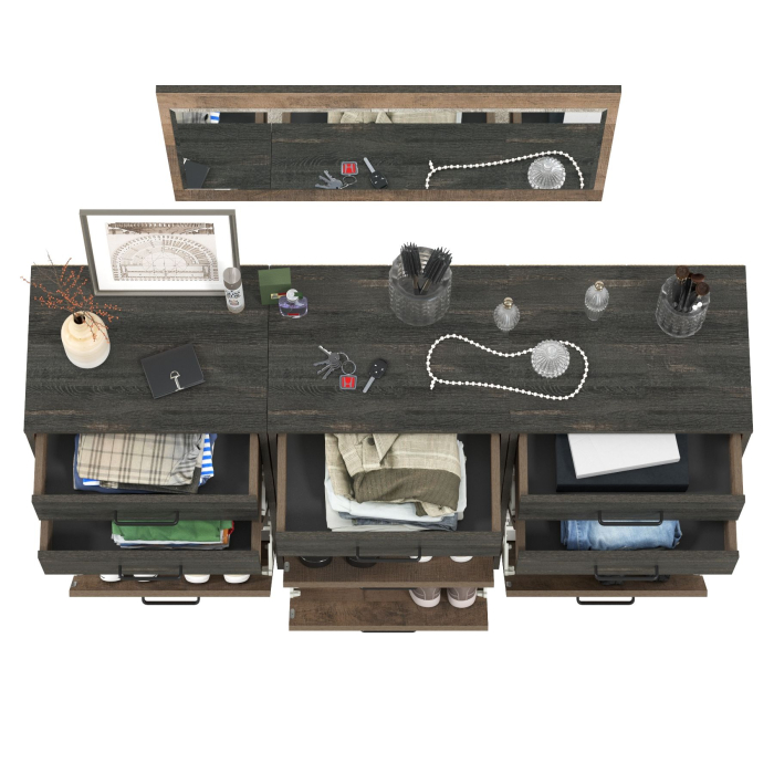 Прихожие, Три высоких обувницы с двумя ящиками каждая и зеркало Трувор