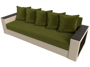 Диван прямой Дубай Лайт полки справа, микровельвет/экокожа