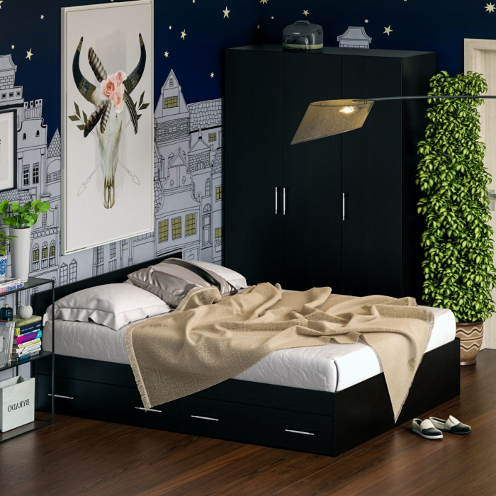 Спальные гарнитуры, Спальный гарнитур № 1 Стандарт с кроватью 1600 с ящиками