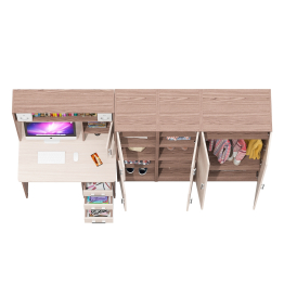 Уголок для школьника из стола с пеналами и платяного шкафа СК-9