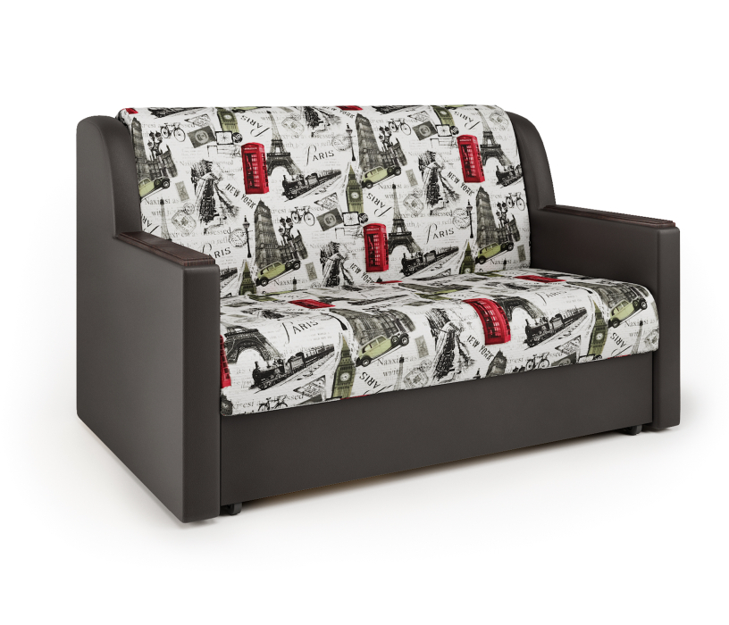 Диваны с ящиком для белья, Диван-кровать Аккорд Д 140, велюр/экокожа