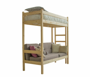 Кровать-чердак с диваном