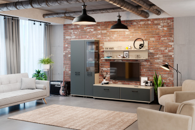 Модульная гостиная Грейс композиция 2  Ясень Асахи