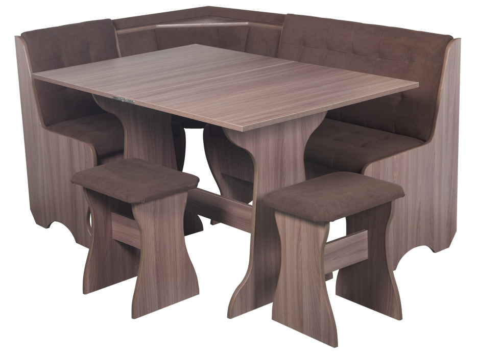 Кухонные уголки, Кухонный уголок Стиль 1Л (со столом СТ3) Ясень шимо темный / велюр